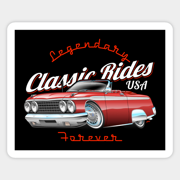 Legendary Classic Rides USA Forever Car Cartoon Sticker by hobrath